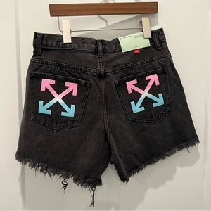 Off-White Black Denim Shorts